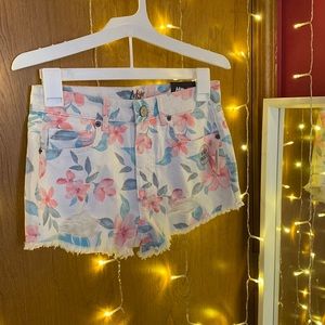 Pastel Floral Aeropostale Tokyo Darling High-Waisted Shorts